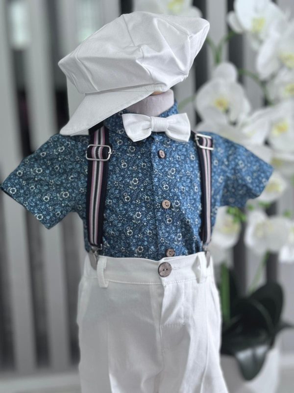 Costumaș botez băiețel - camasă cu model, bleumarin, Vară 5 piese - ILIF506008 - Image 2