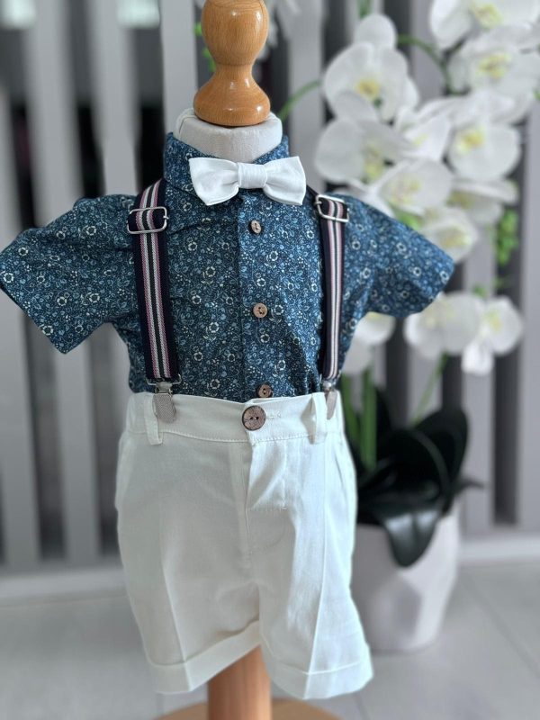 Costumaș botez băiețel - camasă cu model, bleumarin, Vară 5 piese - ILIF506008 - Image 5