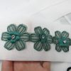 Eșarfă dezgătit mireasa, model deosebit cu flori aplicate, verde închis - ILIF506034 - imagine 2