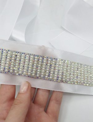 Eșarfă dezgătit mireasa, model deosebit și sclipitor din satin – ILIF506036