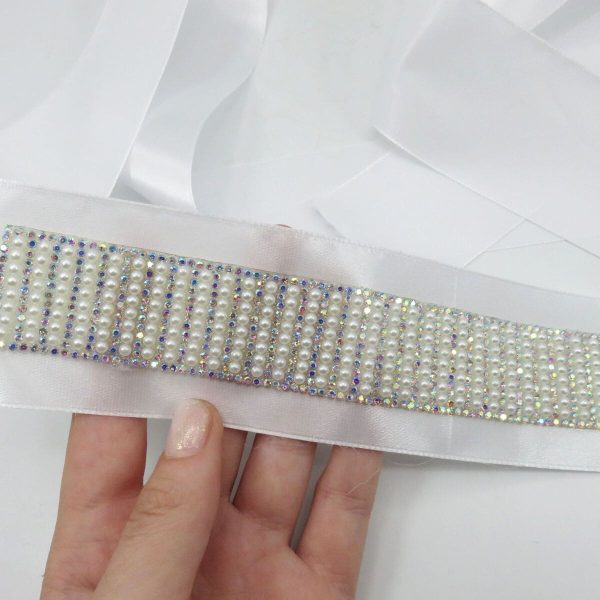 Eșarfă dezgătit mireasa, model deosebit și sclipitor din satin - ILIF506036 - imagine 2