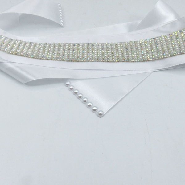 Eșarfă dezgătit mireasa, model deosebit și sclipitor din satin - ILIF506036 - imagine 3