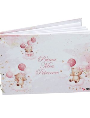 Guest Book Botez – carte mesaje invitați - Prima mea petrecere, Ursuleți Roz - ILIF506071