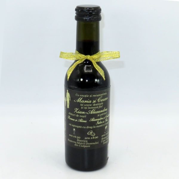 Invitație Nuntă și Botez, model deosebit 2în1 - sticluță de vin personalizată - ILIF506062 - imagine 8