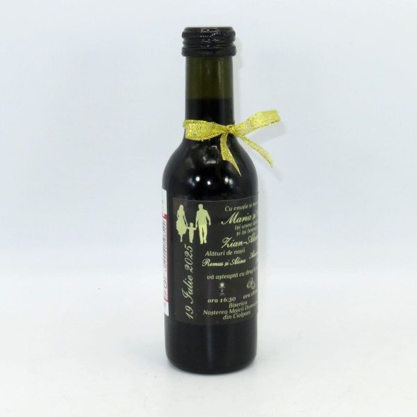 Invitație Nuntă și Botez, model deosebit 2în1 - sticluță de vin personalizată - ILIF506062 - imagine 6