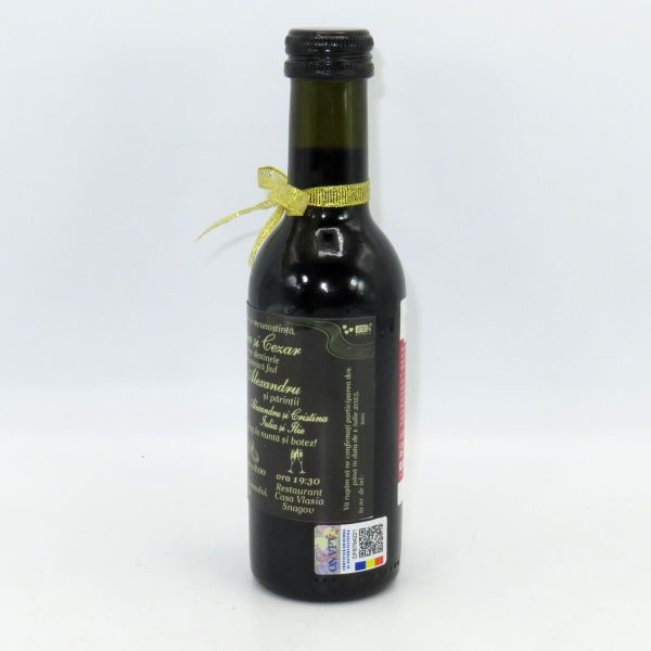 Invitație Nuntă și Botez, model deosebit 2în1 - sticluță de vin personalizată - ILIF506062 - imagine 5