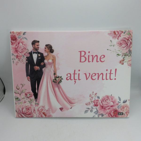 Kit Nuntă 5 piese: tăviță gătit mireasa, panou mic bun venit, decoruri auto, coșuleț - ILIF506029 - imagine 5