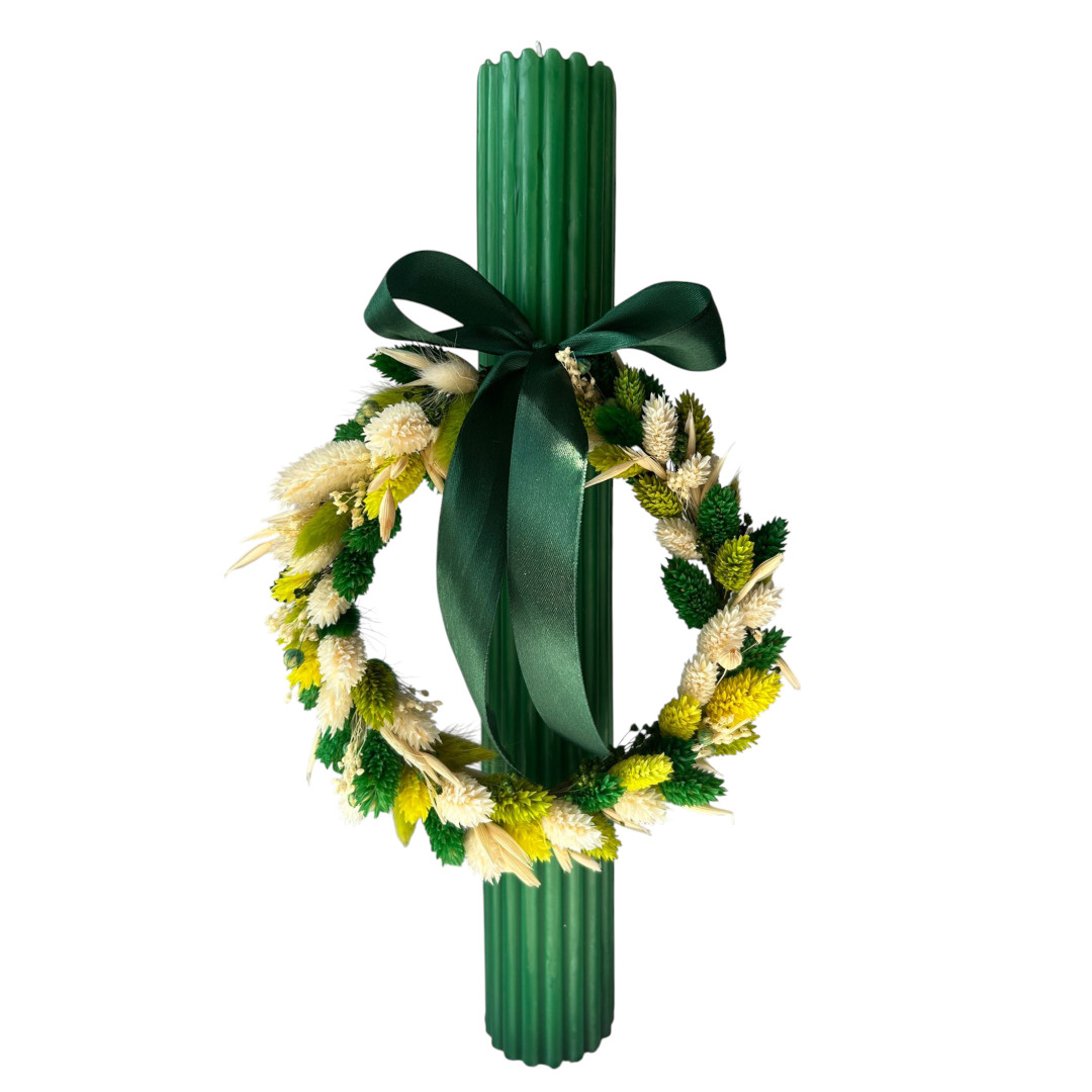 Lumanare Nunta Botez cu flori uscate model floare personalizat la cerere AMB506006 1