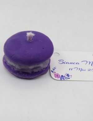 Mărturie nuntă-botez lumânare, Macaron, diam. 3,5cm – ILIF506002