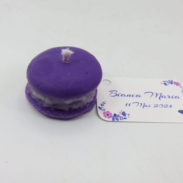 Mărturie nuntă-botez lumânare, Macaron, diam. 3,5cm - ILIF506002 - Image 2