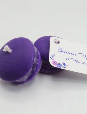 Mărturie nuntă-botez lumânare, Macaron, diam. 3,5cm – ILIF506002