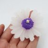 Mărturie nuntă-botez lumânare, Margaretă, diam. 6cm - ILIF506005 - imagine 3