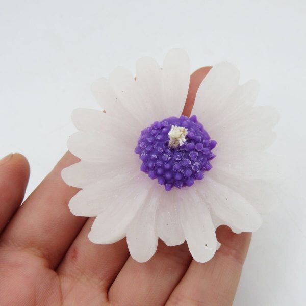 Mărturie nuntă-botez lumânare, Margaretă, diam. 6cm - ILIF506005 - imagine 3