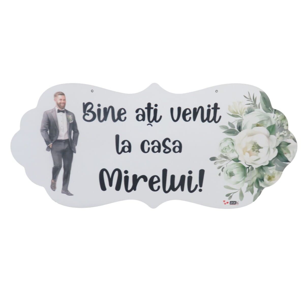 Pancarta nunta Bine ati venit la casa Mirelui design floral verde dim. 67x31 cm ILIF506020 6