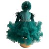 Rochiță botez fetiță, culoare verde cu tulle - ILIF506013