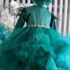 Rochiță botez fetiță, culoare verde cu tulle - ILIF506013 - imagine 3