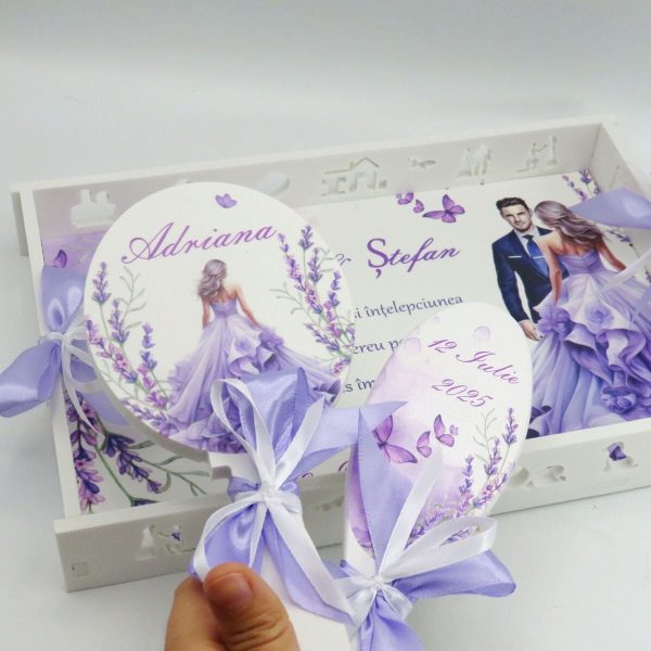 Tăviță gătit Mireasa, Lavandă m2, model personalizat cu 3 piese - ILIF506042 - imagine 6