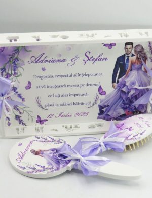 Tăviță gătit Mireasa, Lavandă m2, model personalizat cu 3 piese – ILIF506042
