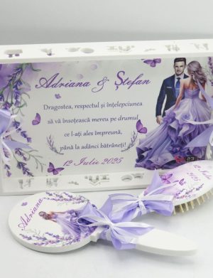 Tăviță gătit Mireasa, Lavandă m2, model personalizat cu 3 piese – ILIF506042