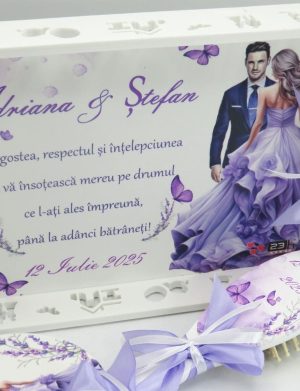 Tăviță gătit Mireasa, Lavandă m2, model personalizat cu 3 piese – ILIF506042