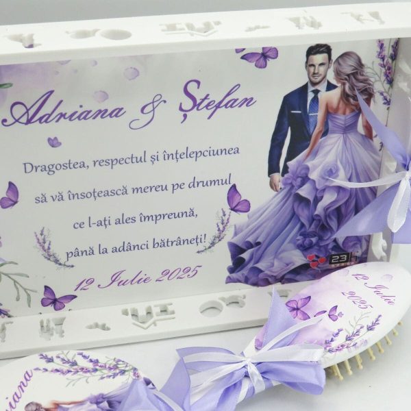 Tăviță gătit Mireasa, Lavandă m2, model personalizat cu 3 piese - ILIF506042 - imagine 3