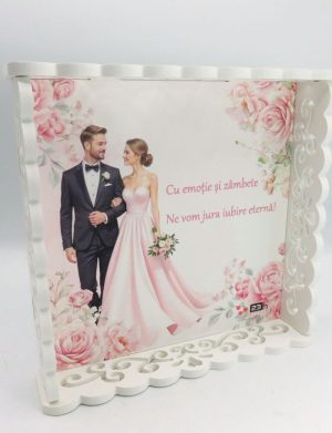 Tăviță gătit Mireasa, model nepersonalizat cu design floral roz – ILIF506068