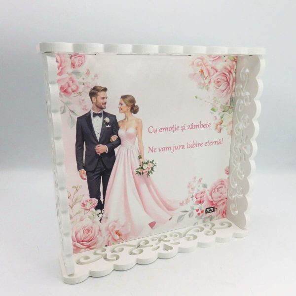 Tăviță gătit Mireasa, model nepersonalizat cu design floral roz - ILIF506068 - imagine 2