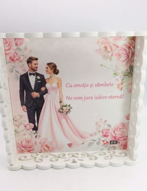 Tăviță gătit Mireasa, model nepersonalizat cu design floral roz – ILIF506068