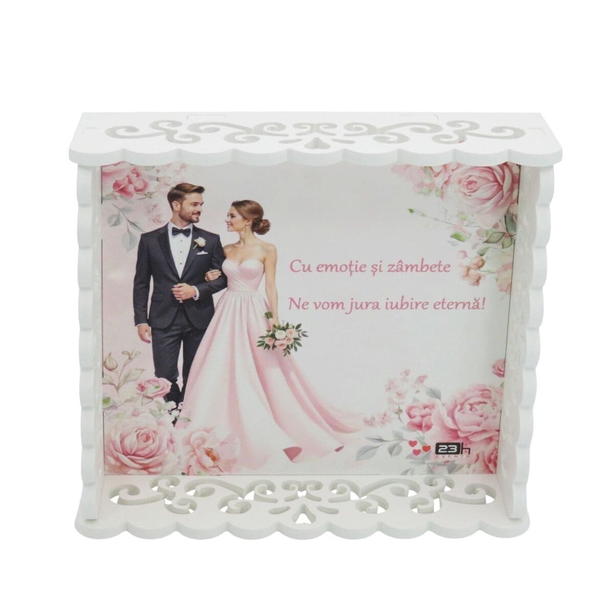 Tavita gatit Mireasa model nepersonalizat cu design floral roz ILIF506067 5