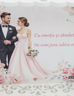 Tăviță gătit Mireasa, model nepersonalizat cu design floral roz – ILIF506068