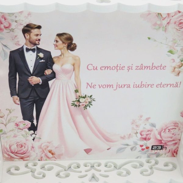 Tăviță gătit Mireasa, model nepersonalizat cu design floral roz - ILIF506068 - imagine 4