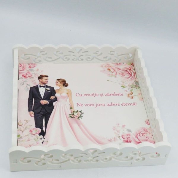 Tăviță gătit Mireasa, model nepersonalizat cu design floral roz - ILIF506068 - imagine 6