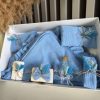 Trusou botez din muselină, bleu cu 8 piese - ILIF506052