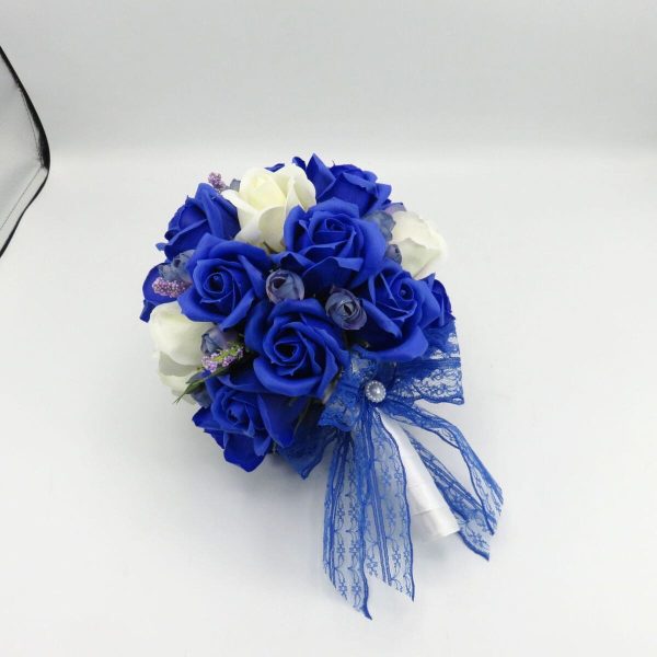 Buchet de mireasă cu flori de săpun, albastru regal - ILIF507024 - imagine 7