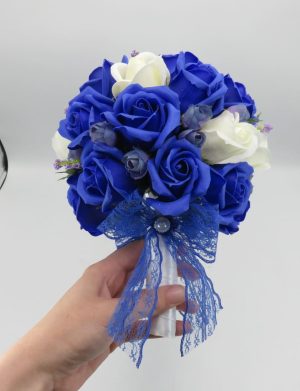 Buchet de mireasă cu flori de săpun, albastru regal – ILIF507024