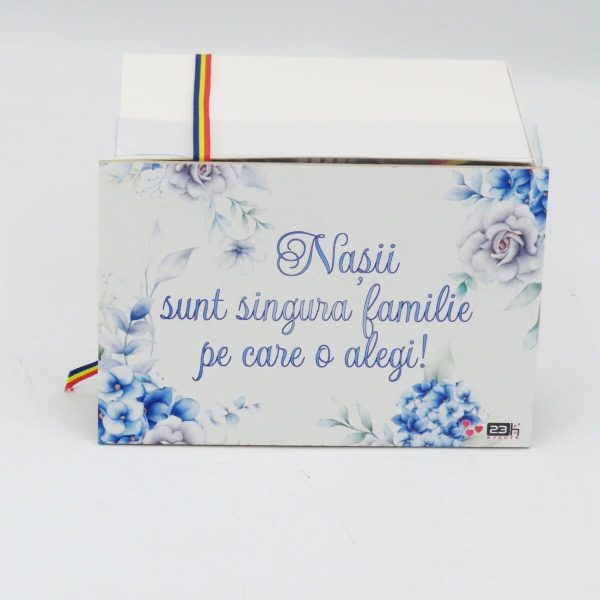 Cadou pentru Nași, set cu miere poliflora 250 gr. și lumânare din ceară naturală & plăcuță bleu - ILIF507036 - imagine 4