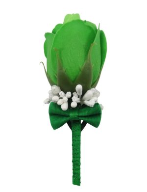 Cocardă de pus în piept cu trandafir de săpun, verde - ILIF507041