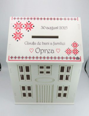 Cutie Dar Nuntă, model personalizat căsuță – Tradițional, 30x28x40 cm – ILIF507011