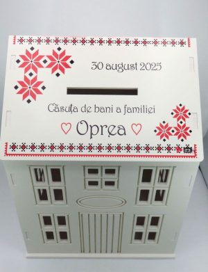 Cutie Dar Nuntă, model personalizat căsuță – Tradițional, 30x28x40 cm – ILIF507011