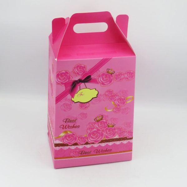 Cutie  cadou din carton, formă pătrată cu mâner dim.17x14x25 cm - ILIF507030 - imagine 4