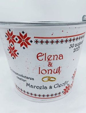 Găleata miresei, model Tradițional, personalizat cu nume&dată – FEIS507006