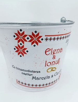 Găleata miresei, model Tradițional, personalizat cu nume&dată – FEIS507006