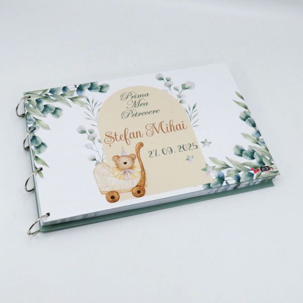 Guest Book Botez – carte mesaje invitați - Prima mea petrecere, Frunze Personalizat - ILIF507009 - imagine 7