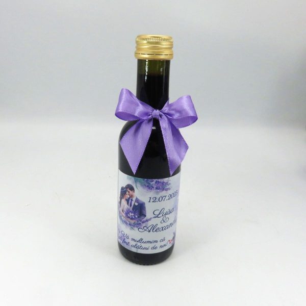 Marturie nunta, Sticluta de Vin personalizata & fundita, Lavanda Mov - ILIF507014 - imagine 9