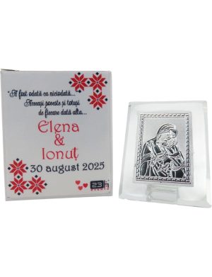 Mărturie nuntă, iconiță în cutie personalizată, Tradițional – ILIF507010