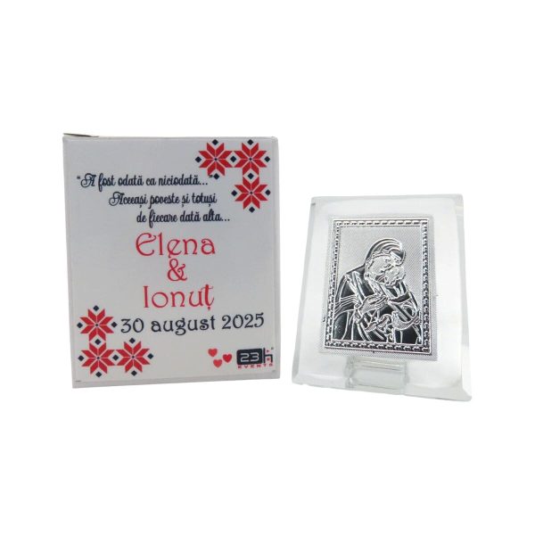 Mărturie nuntă, iconiță în cutie personalizată, Tradițional - ILIF507010