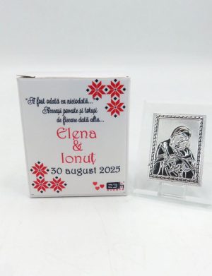 Mărturie nuntă, iconiță în cutie personalizată, Tradițional – ILIF507010