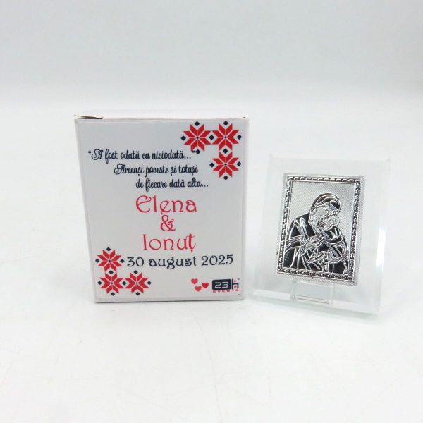Mărturie nuntă, iconiță în cutie personalizată, Tradițional - ILIF507010 - imagine 5