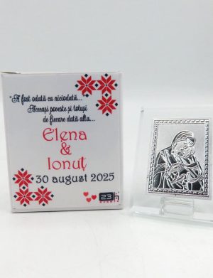 Mărturie nuntă, iconiță în cutie personalizată, Tradițional – ILIF507010