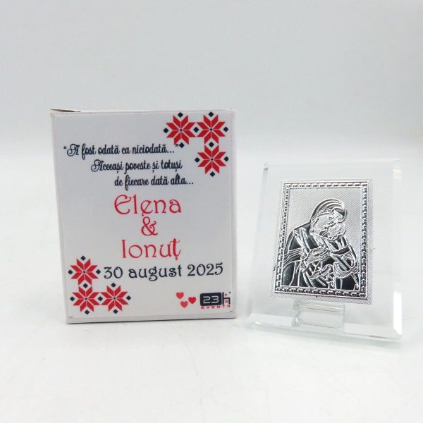 Mărturie nuntă, iconiță în cutie personalizată, Tradițional - ILIF507010 - imagine 3